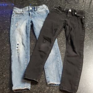 Set Of 2 GAP Kids Stretch Super Skinny Jeans in Black and Light Blue